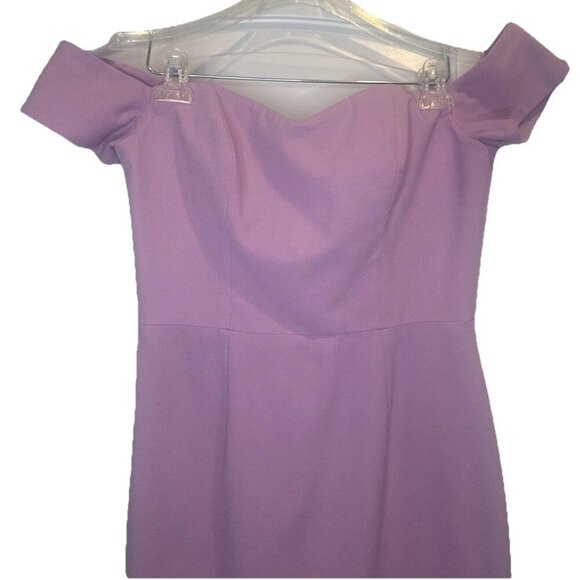 Dress the Population Bailey Lavender Off the Shoulder Lined Dress Sz M Body Con - Picture 3 of 9